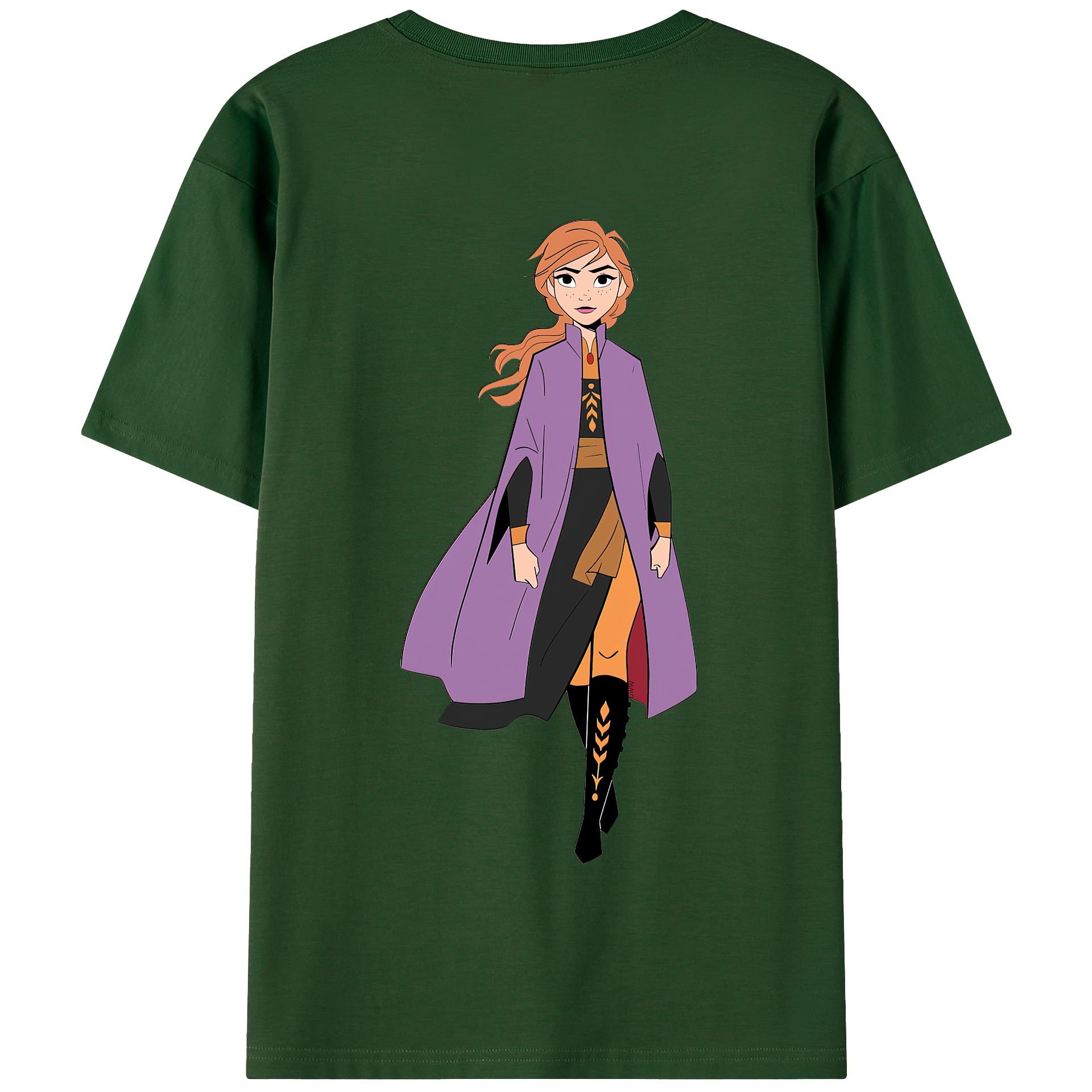 （画像用） アナと雪の女王 アンナ エルサ Frozen Anna Elsa 綿100％半袖Tシャツ（背面プリント）